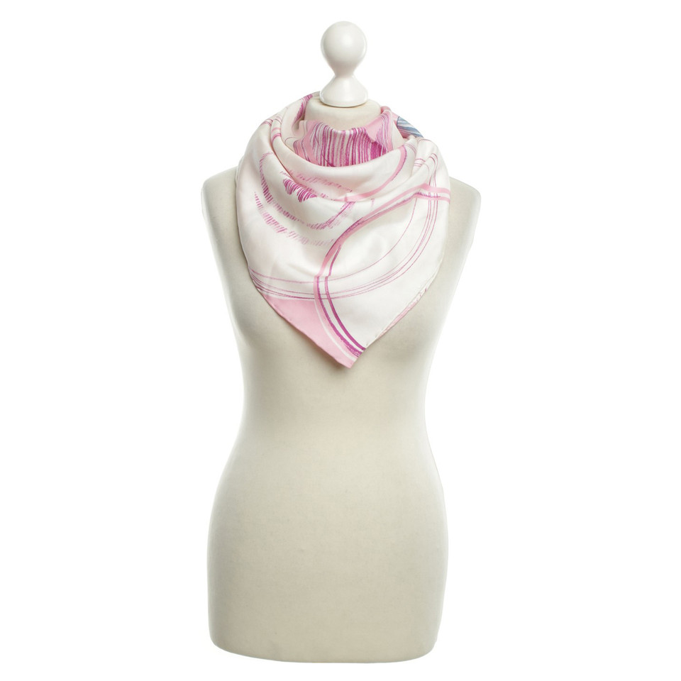 Chanel Zijden sjaal in roze / blauw