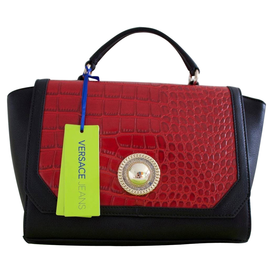 Versace Handtasche in Schwarz/Rot