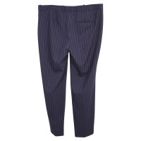 Hugo Boss Pantalon en laine rayée bleu foncé