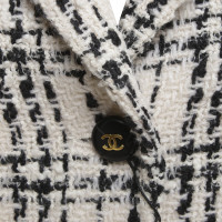 Chanel giacca bouclé in crema / nero