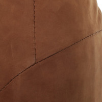 Yves Saint Laurent Lederen rok in bruin