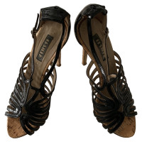 Le Silla  Sandalen aus Lackleder in Schwarz