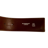 Burberry Cintura con fibbia tonda in tela check dorata