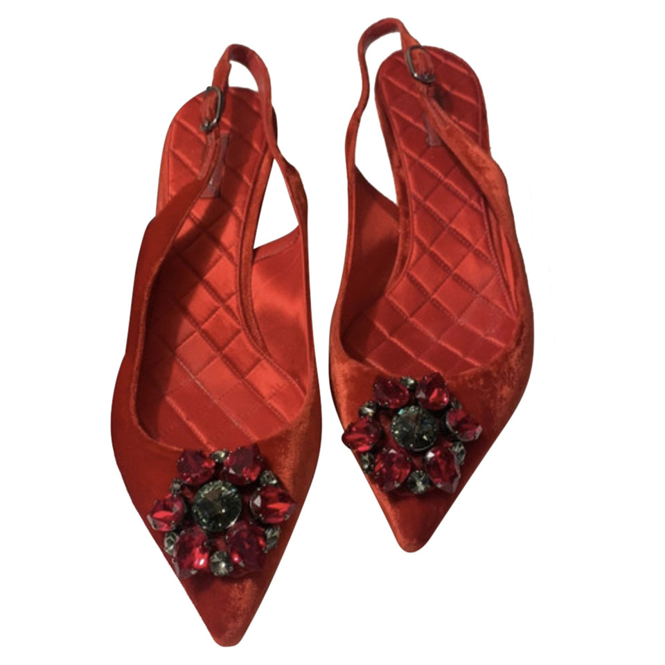 Dolce & Gabbana Sandalen aus Canvas in Rot