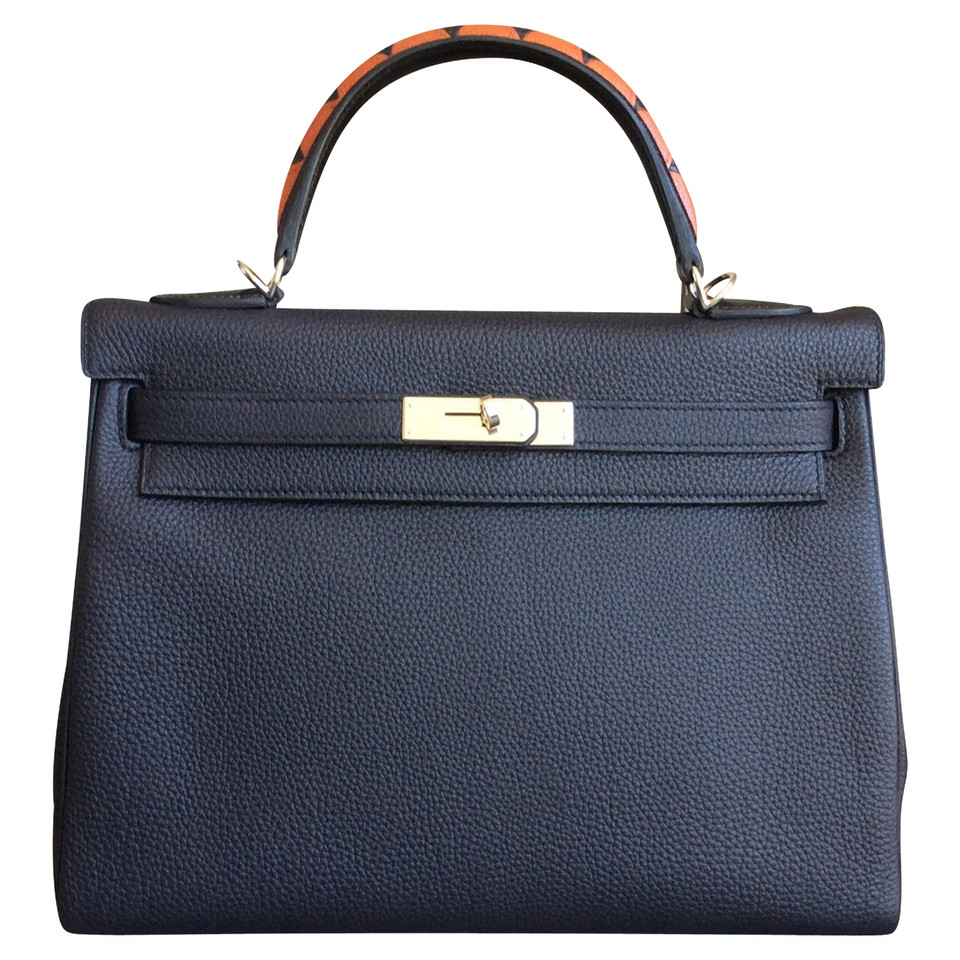 Hermès Kelly Bag 32 in Pelle in Blu