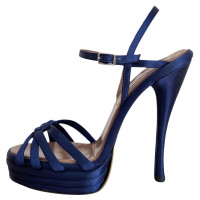 Tabitha Simmons Sandals Silk in Blue
