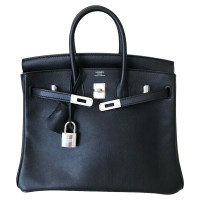 Hermès Birkin Bag 25 fatto di pelle rapida in nero