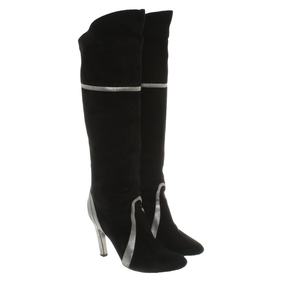 Emilio Pucci Bottes en Daim en Noir