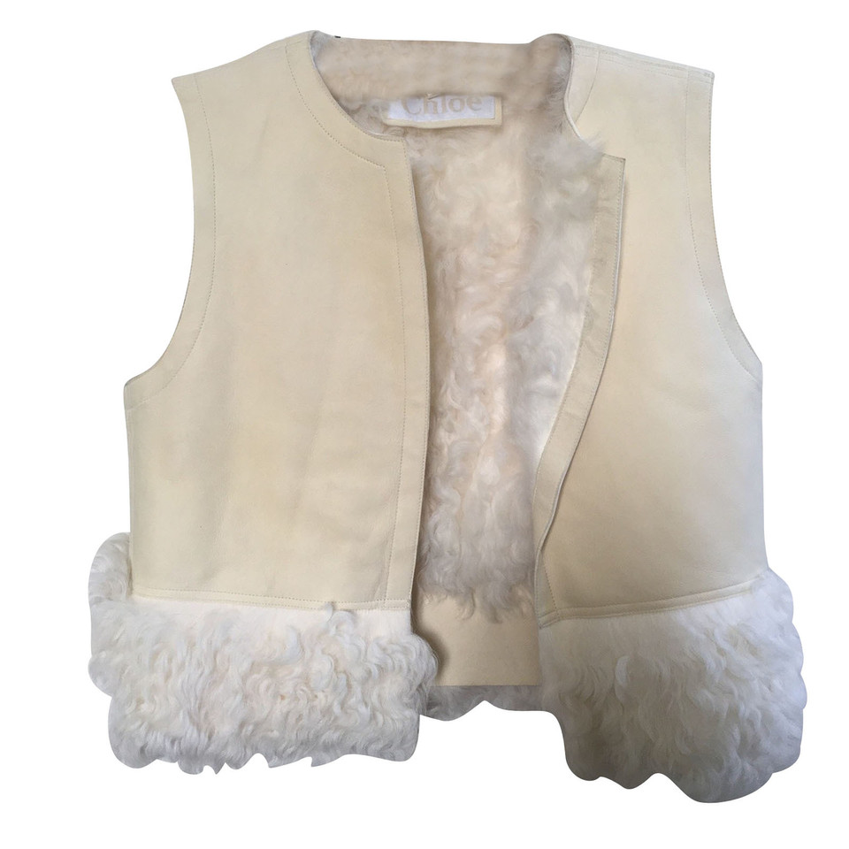 Chloé Vest Suede in Cream