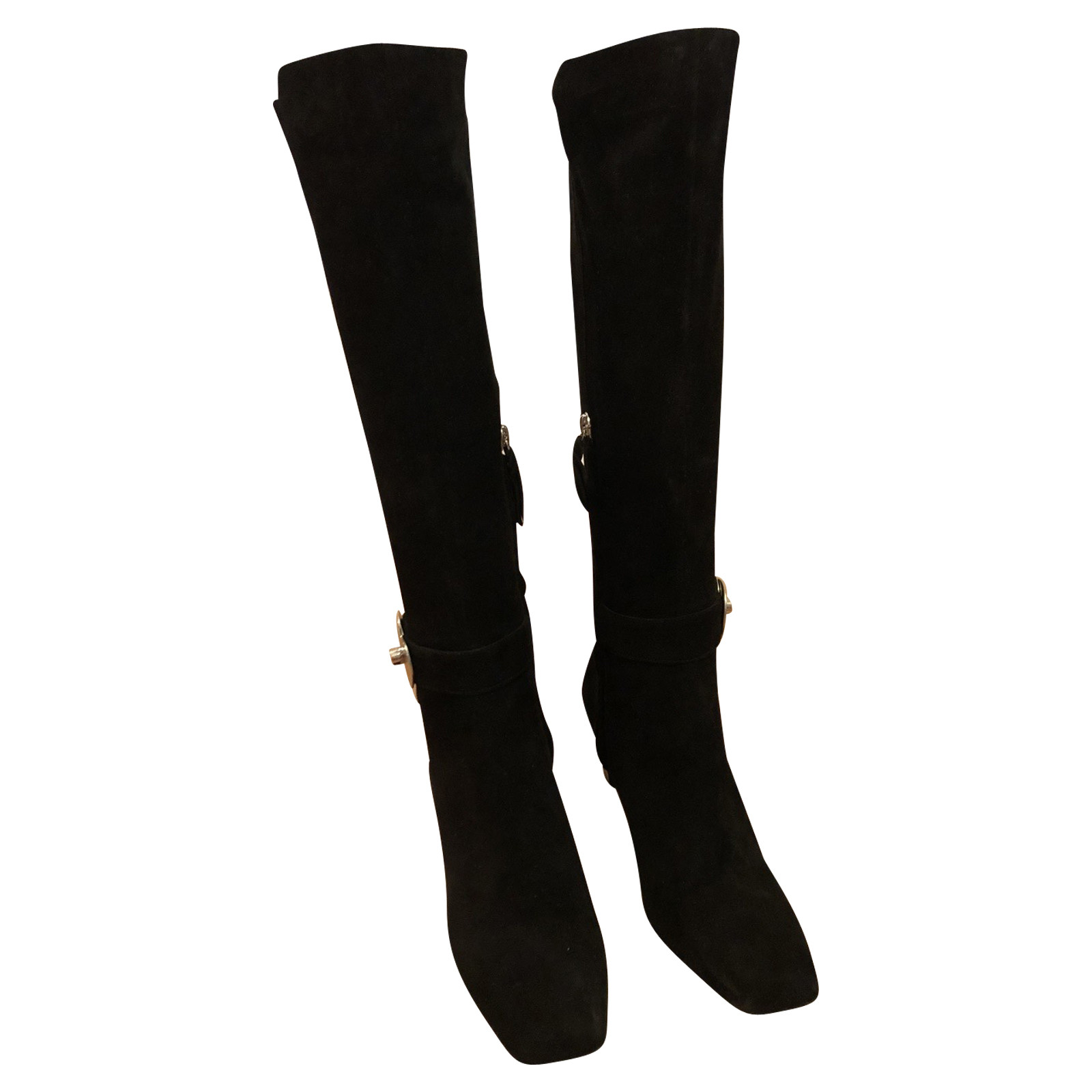 Pollini Boots Suede in Black - Second Hand Pollini Boots Suede buy 75€ (4104026)