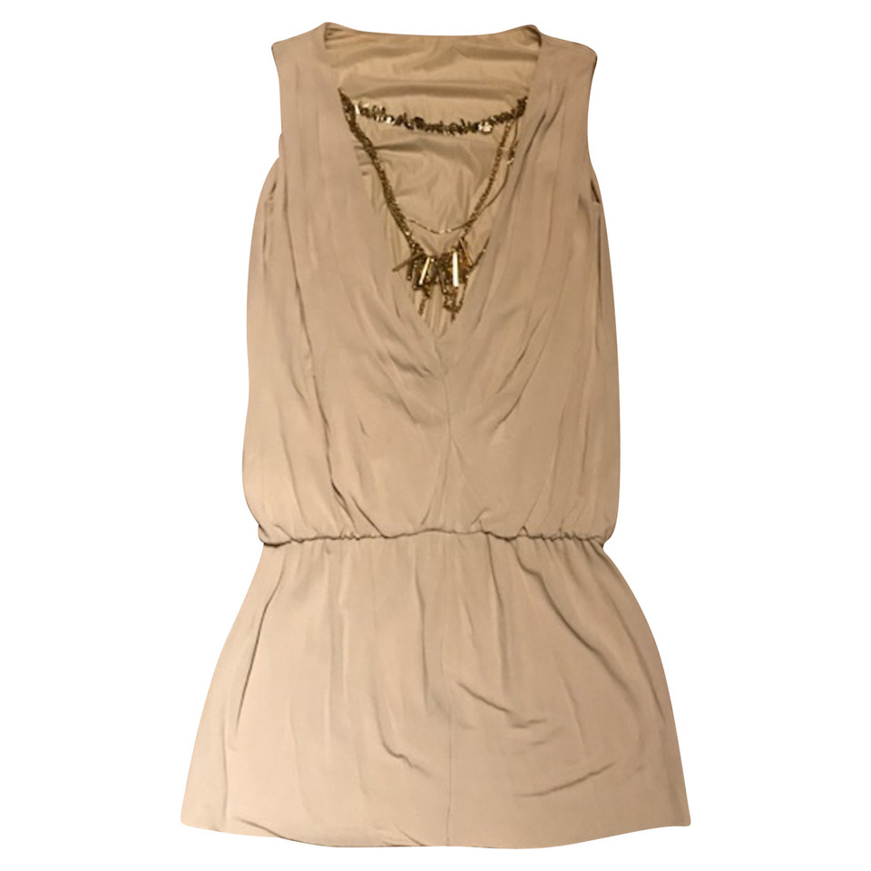 Patrizia Pepe Beige dress with gold chain on the back