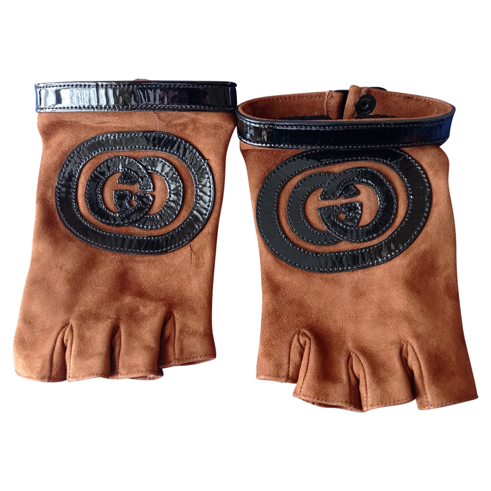 Gucci Handschuhe aus Wildleder in Braun