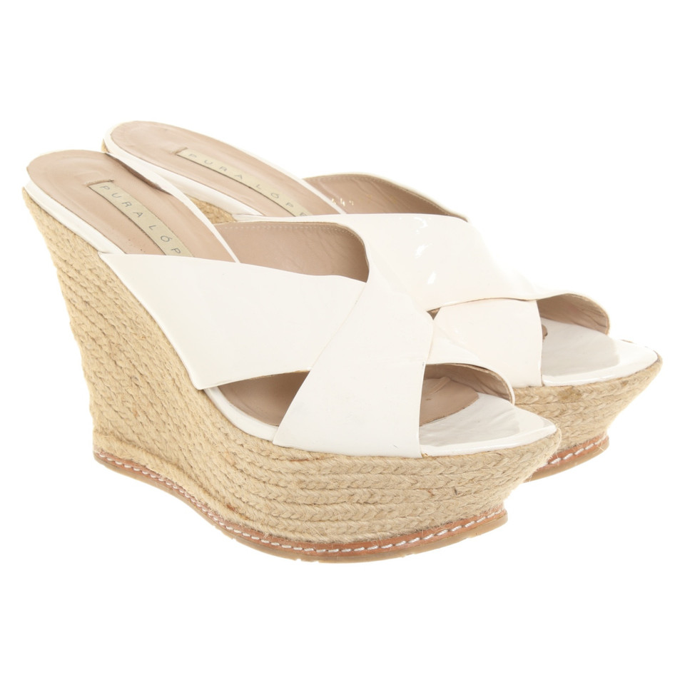 Pura Lopez Wedges Patent leather in White