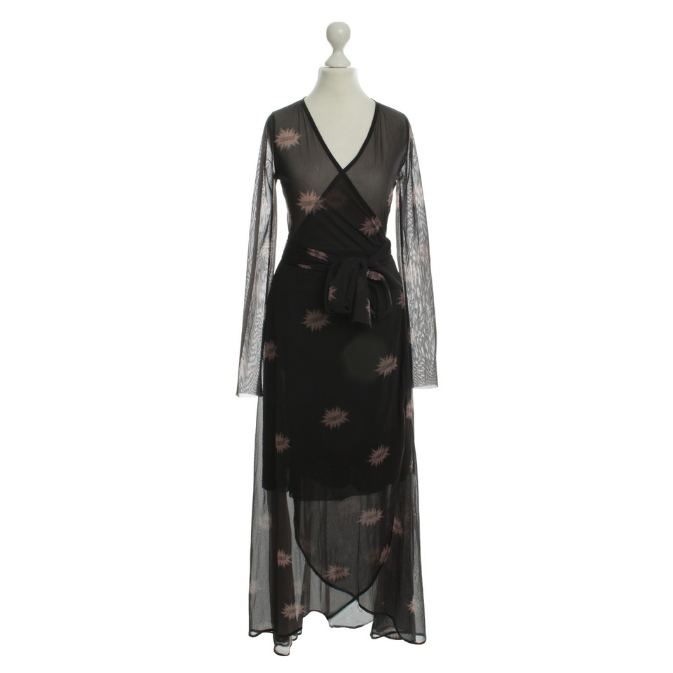 Ganni Wrap dress with graphic patterns