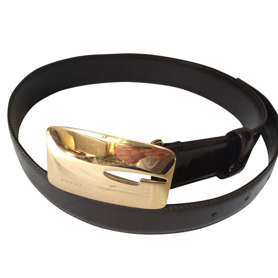 Gucci Belt with gold buckle