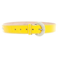 D&G Cintura in pelle verniciata in giallo