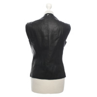 Dondup Vest Leather in Black