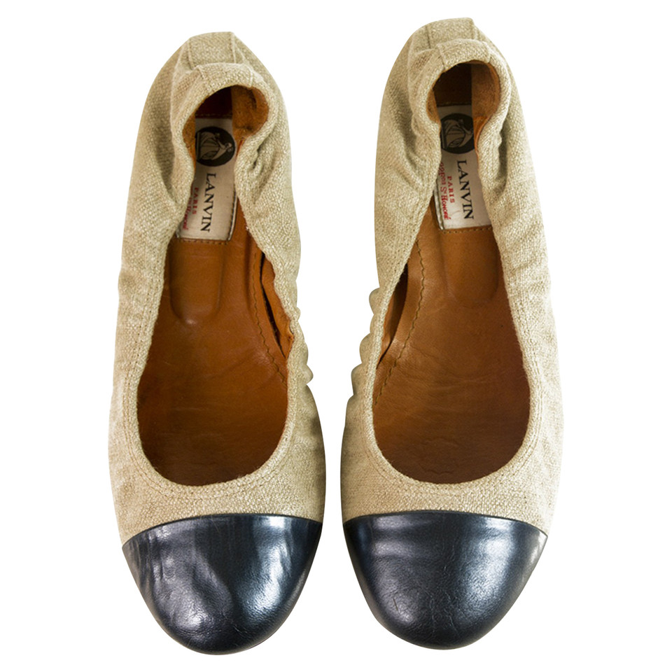 Lanvin Slipper/Ballerinas aus Leinen in Beige