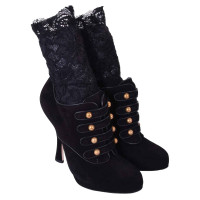 Dolce & Gabbana Baroque suede ankle boots