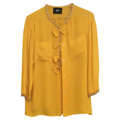 Dolce & Gabbana Top Silk in Yellow