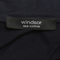 Windsor camicia di seta in blu