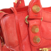 Balenciaga sac à main en cuir rouge