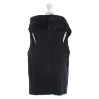 Anne Valerie Hash Fur Vest in Black / grey