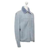 Salvatore Ferragamo Jacket/Coat Leather in Blue