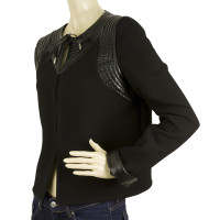 Louis Vuitton Black Wool & Leather Trim Jacket 