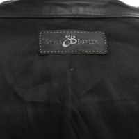 Style Butler Veste en cuir noir