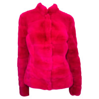 Roberto Cavalli Jacke/Mantel aus Pelz in Rosa / Pink