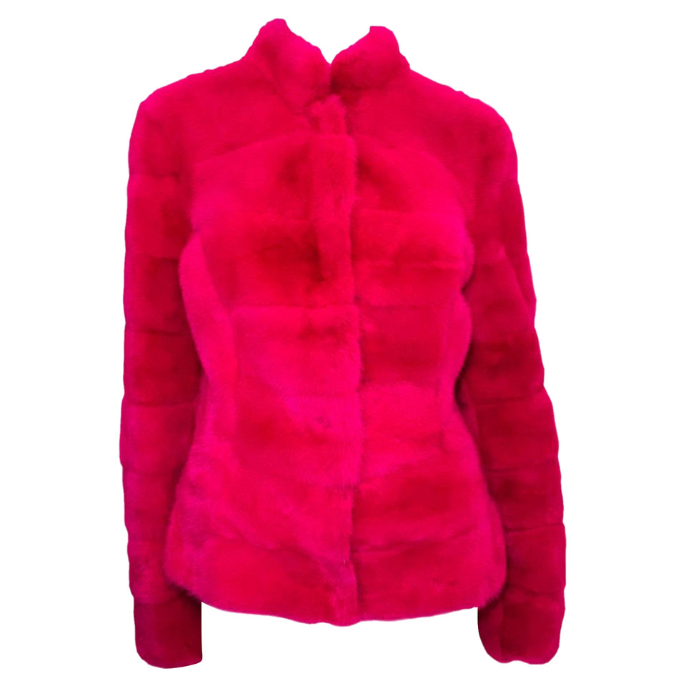 Roberto Cavalli Giacca/Cappotto in Pelliccia in Rosa