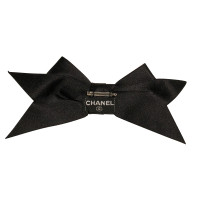 Chanel Bow/brooch black silk