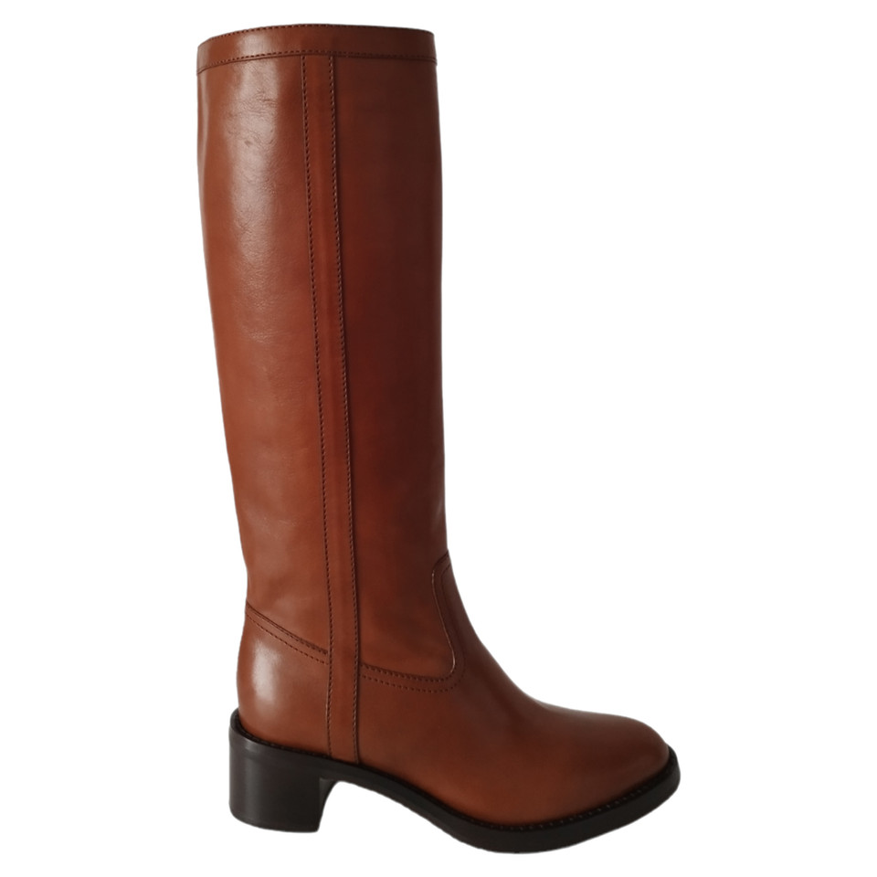 Céline Bottes en Cuir en Marron