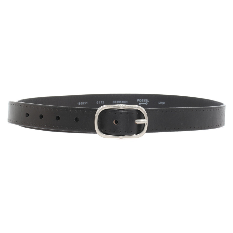 Fossil Belt Leather in Black