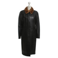 Dolce & Gabbana Leren jas in zwart