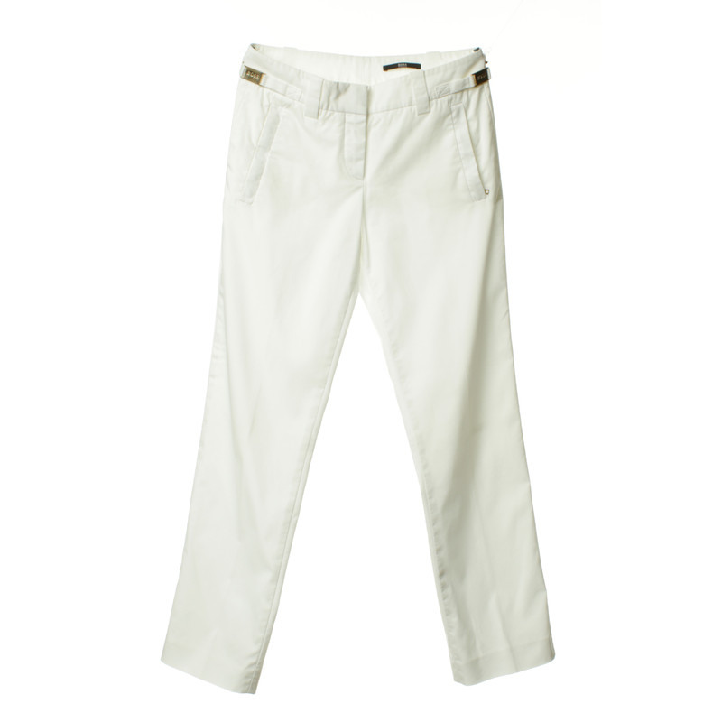 Hugo Boss White pants with gold-colored applications 