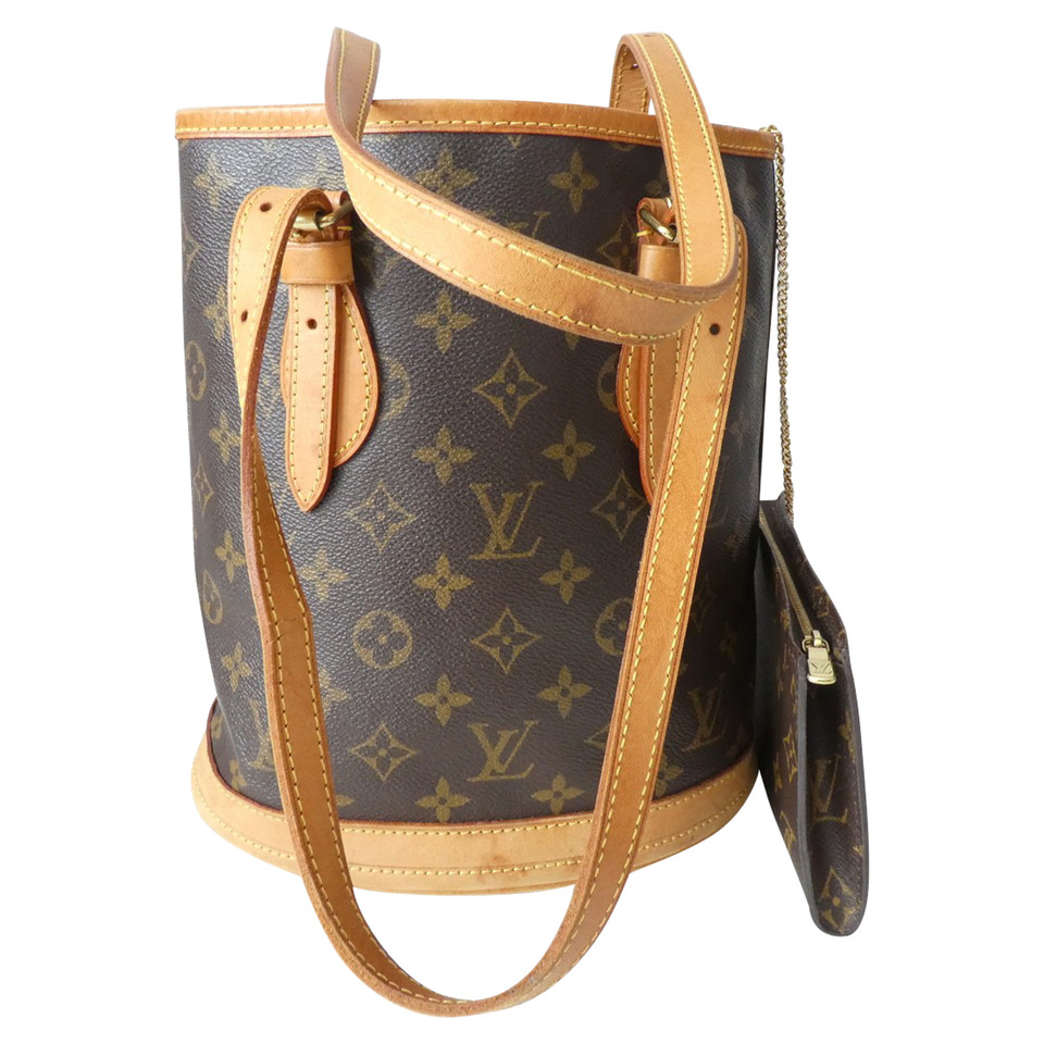 Louis Vuitton Petit  Bucket aus Canvas in Braun