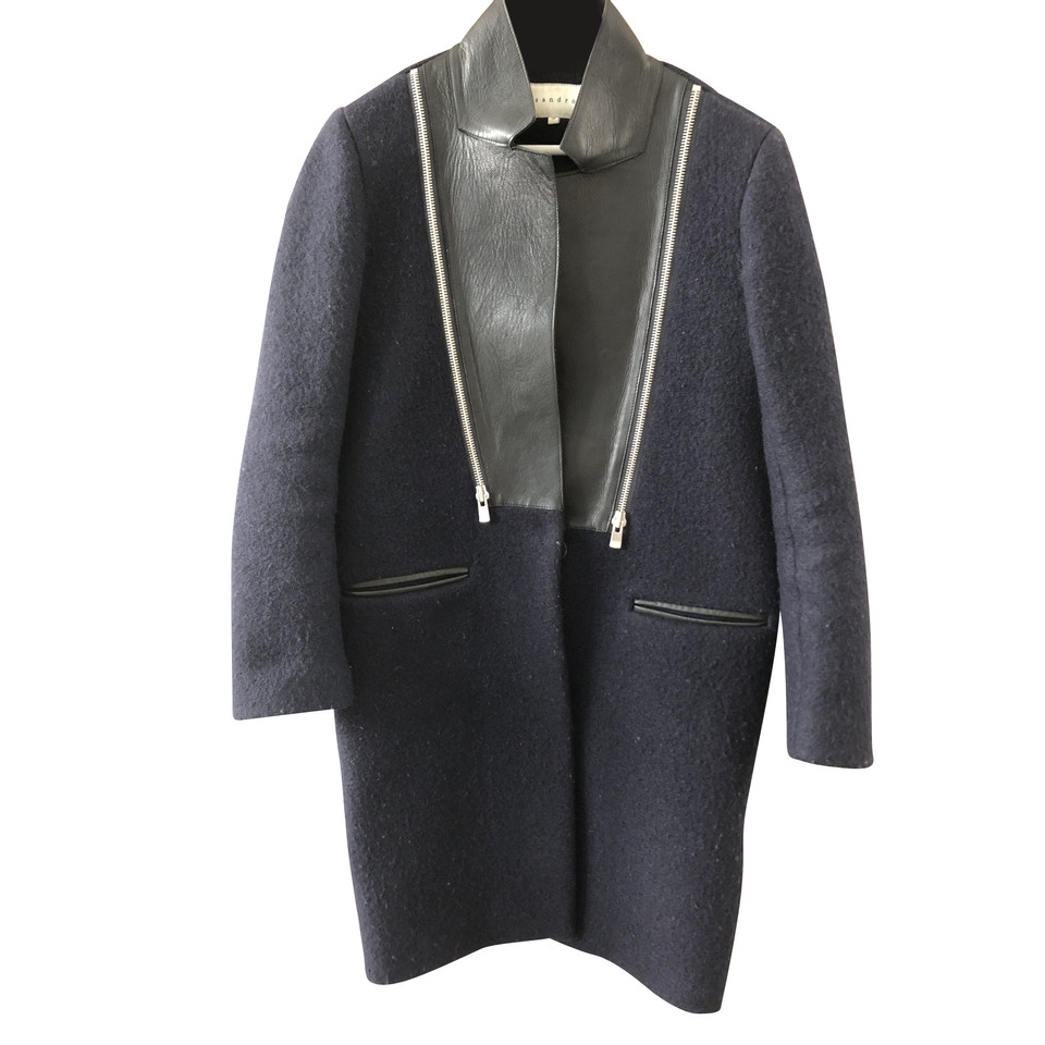 Sandro Jacket/Coat Wool in Blue