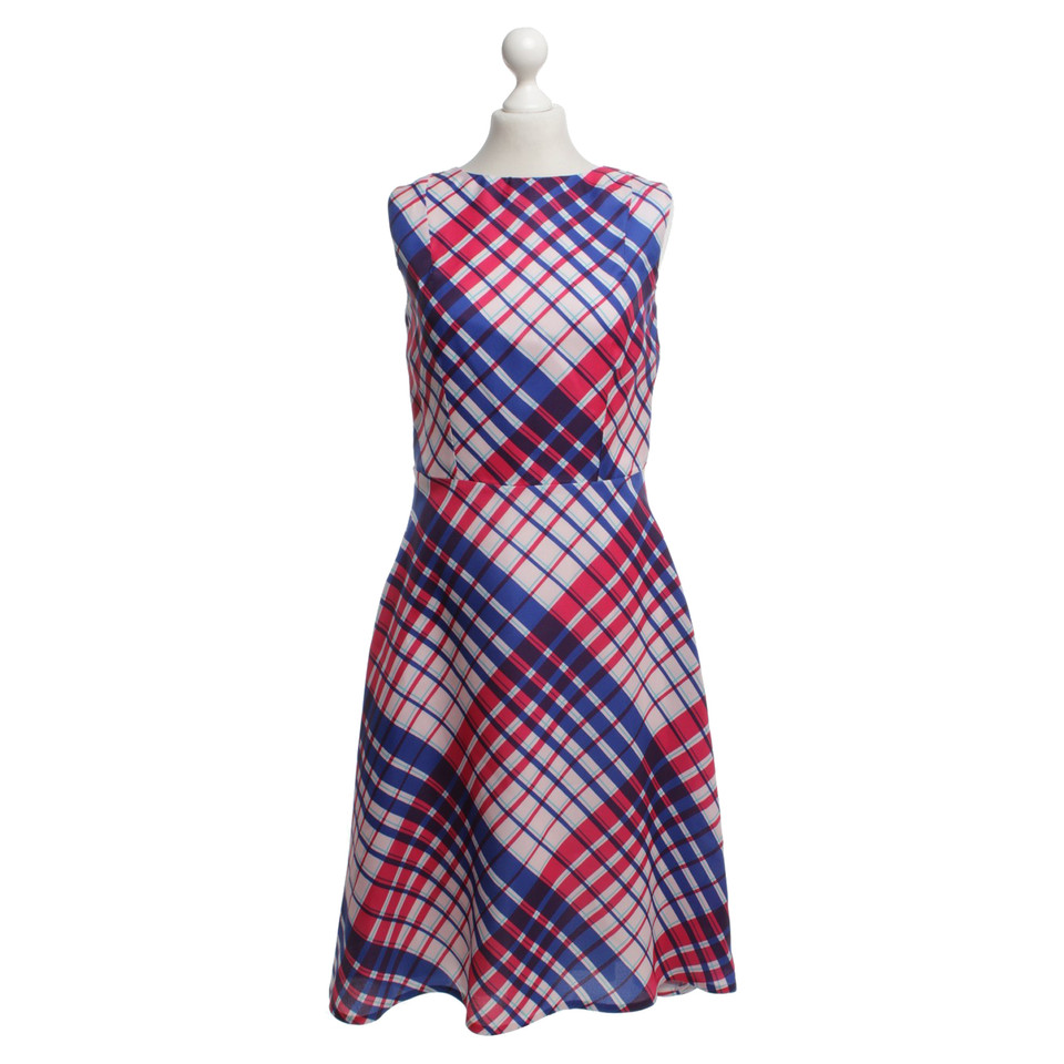 Msgm Silk dress with check pattern