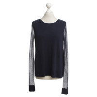 Dondup Fine knit sweater in blue / white
