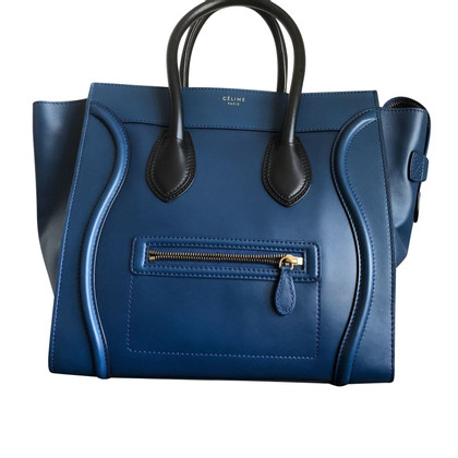 Céline Boston Bag en Cuir en Bleu
