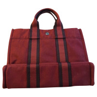 Hermès Tote bag Canvas in Red