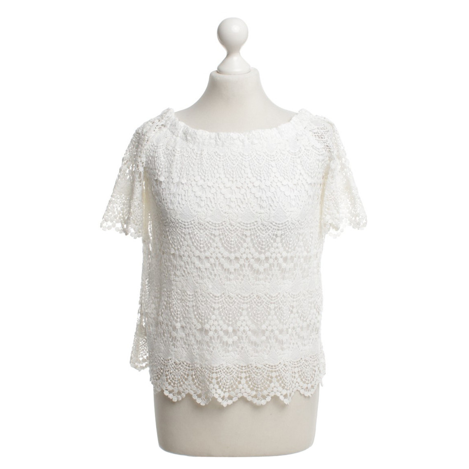 Velvet Top blouse in white