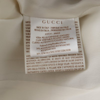 Gucci Lederen jas in creme / grijs