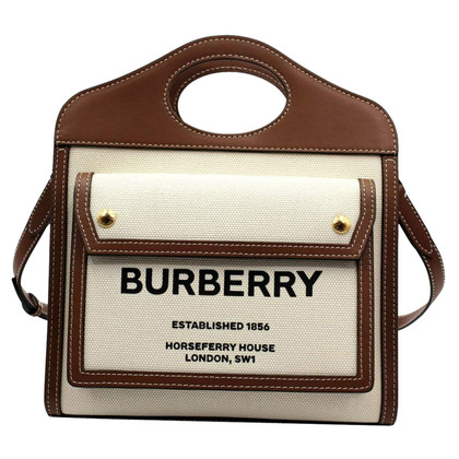 Burberry Shopper Canvas in Wit