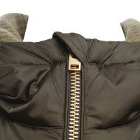 Closed Quilted jacket with knitted inserts