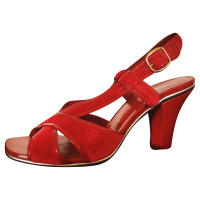 Marc Jacobs Leather and velvet shoes in red