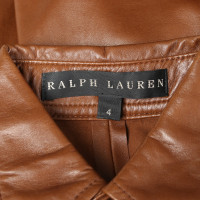 Ralph Lauren Black Label Top en Cuir en Marron