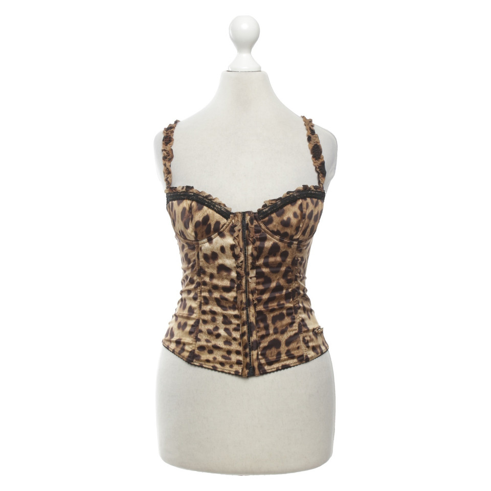 Dolce & Gabbana Corsage mit Leoparden-Muster 